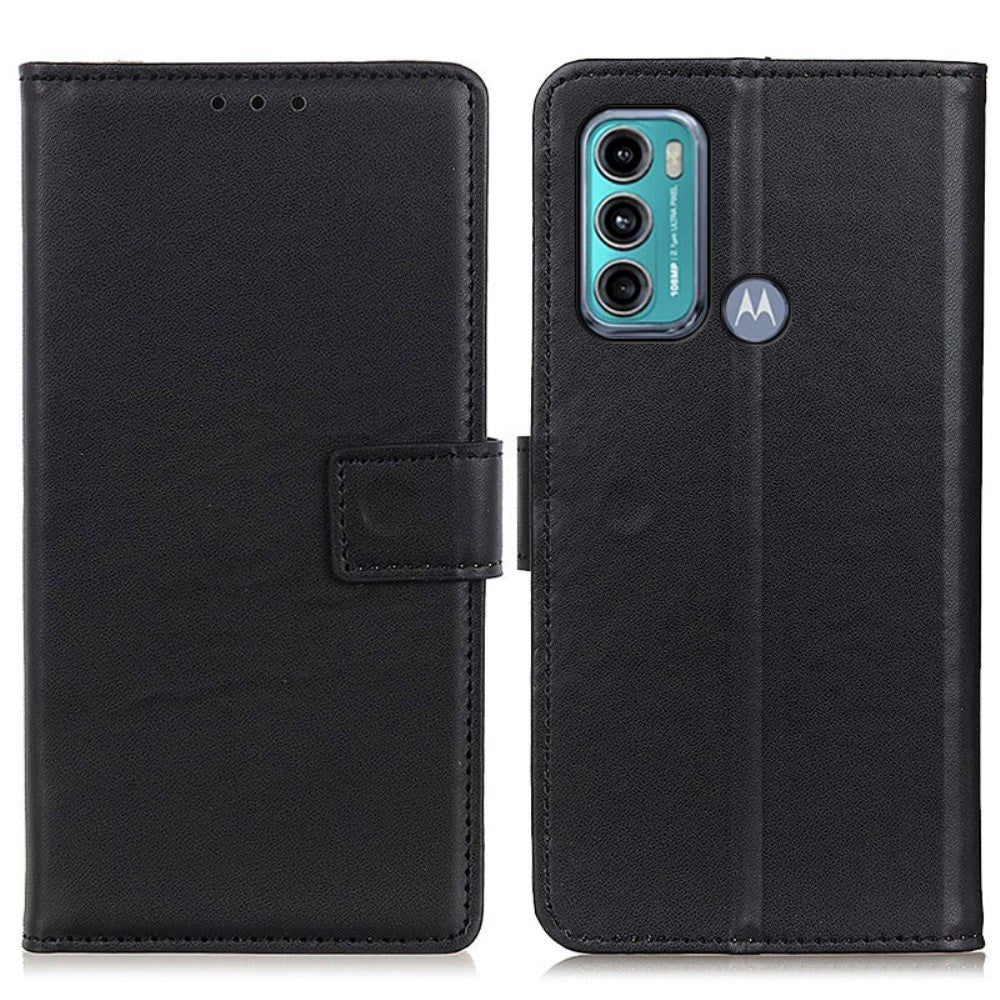 Motorola Moto G60 Leather Flip Case w. Wallet - Black