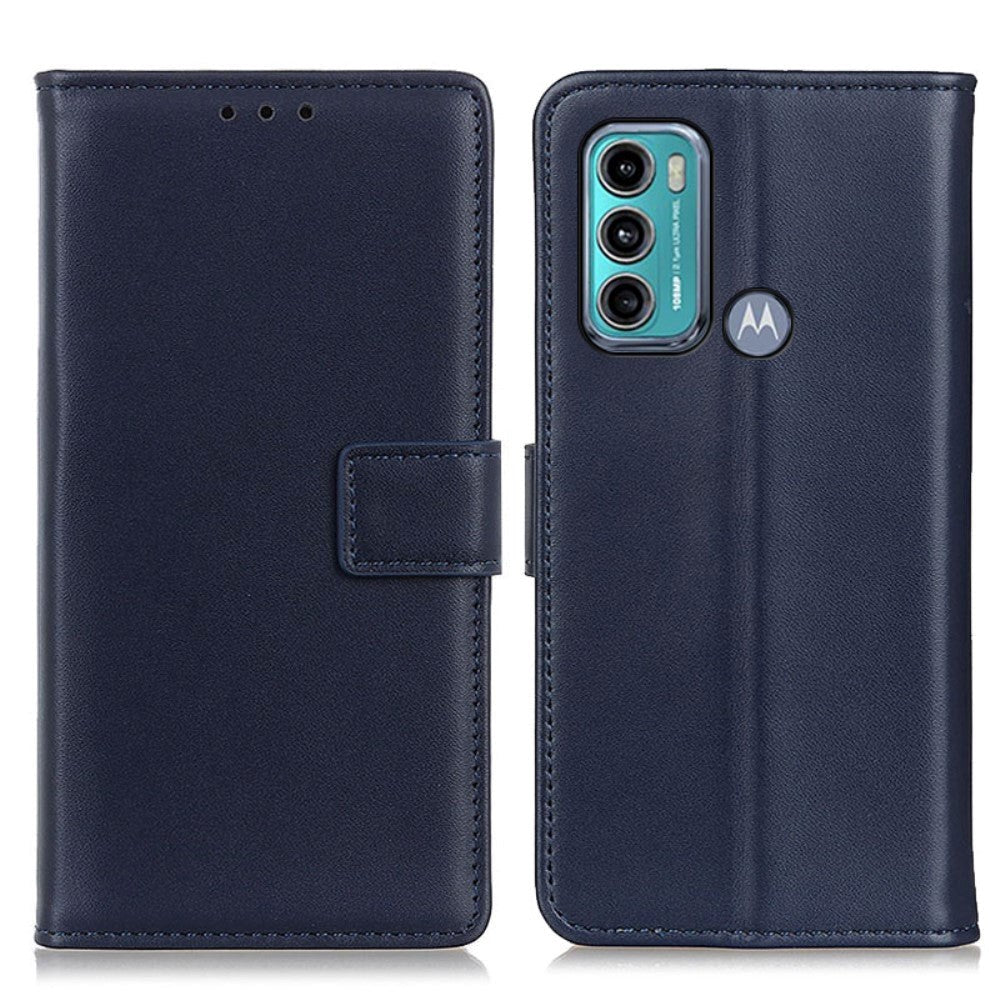 Motorola Moto G60 Leather Flip Case w. Wallet - Blue