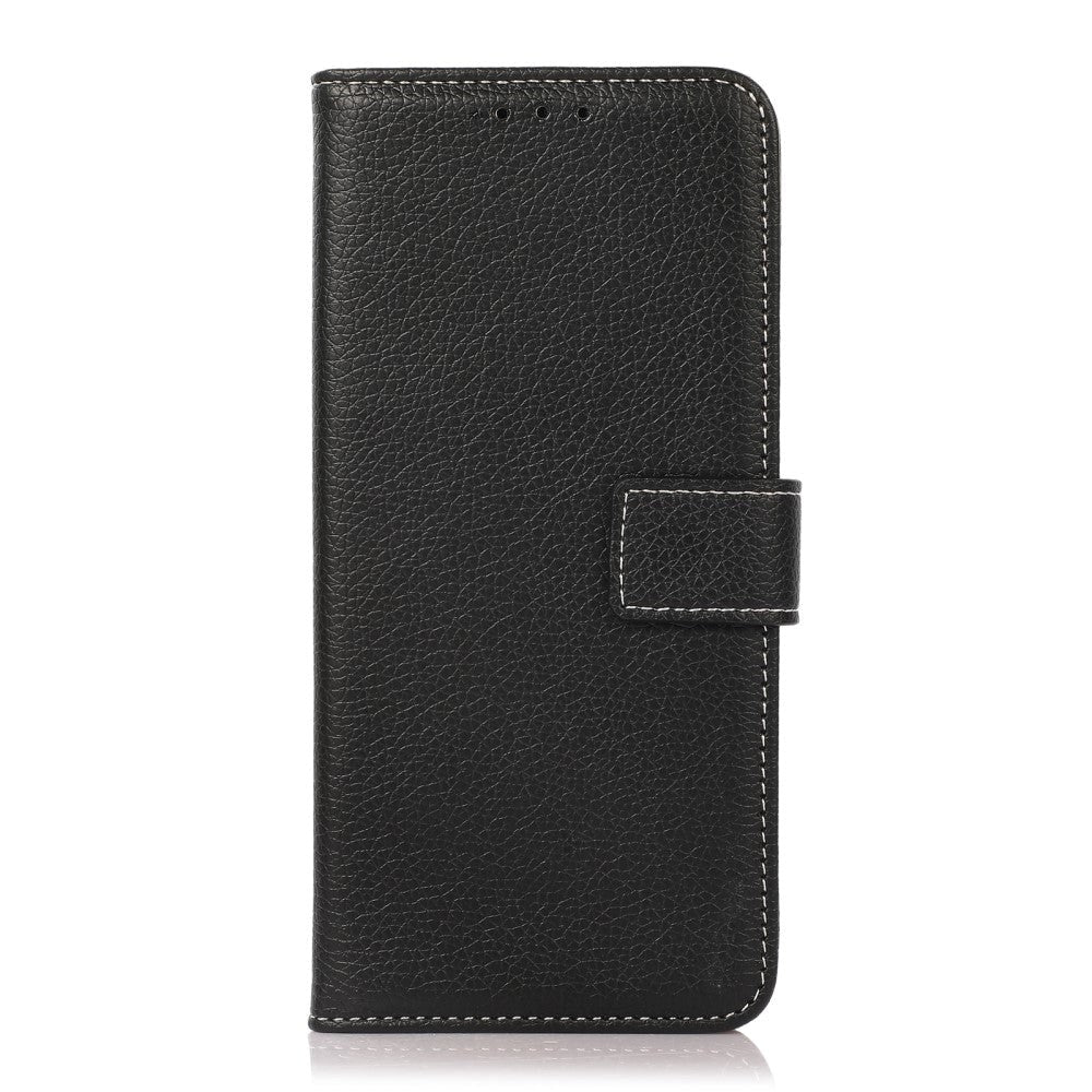 Motorola Moto G10 / G20 / G30 Litchi Leather Wallet Case - Black