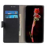 Motorola Edge 20 Lite Matte Leather Wallet Case & Magnetic Lock - Black