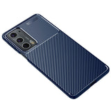 Motorola Edge 20 Carbon Fiber Flexible Plastic Case - Blue