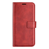 Motorola Edge 30 Pro Leather Cover w. Card Holder & Magnetic Closure - Red