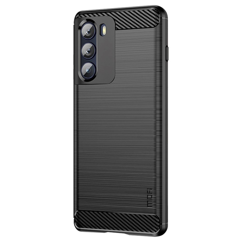 Motorola Moto G200 5G Mofi Carbon Fiber Flexible Plastic Case - Black