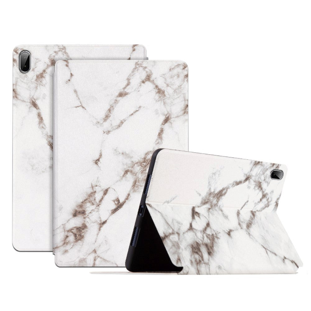 Lenovo Pad Plus Tri-Fold Flip Case - Marble - White