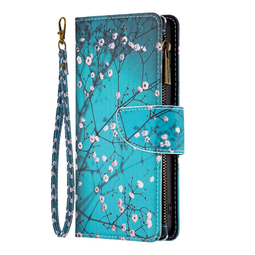 Motorola Moto G31 / G41 Artificial Leather Flip Case with Strap & XL Wallet - Flowers Tree