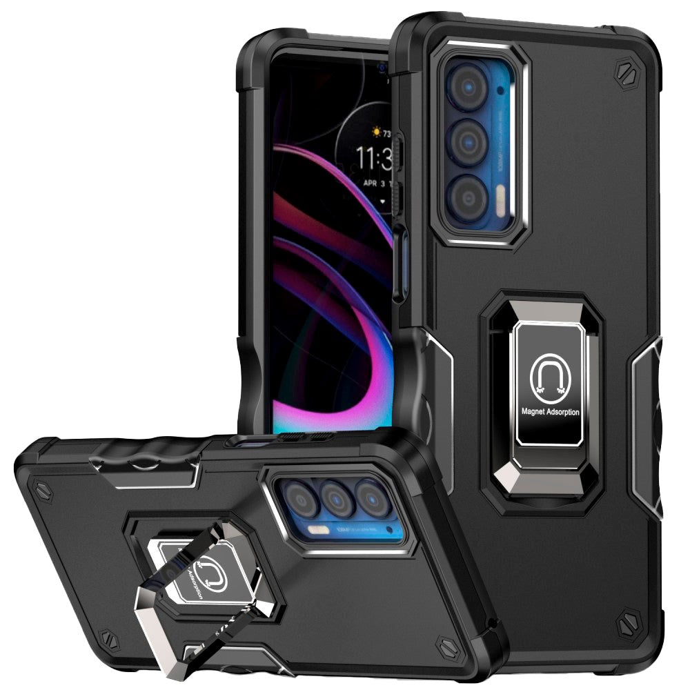 Motorola Edge 30 Pro Hybrid Case with Magnetic Kickstand - Black