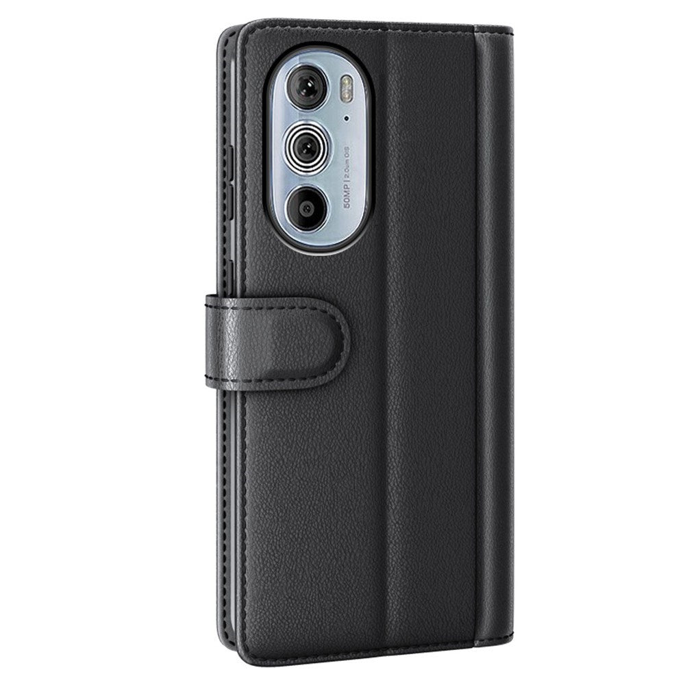 EIDERWOOD Motorola Edge 30 Pro Faux Leather Case with Wallet - Black
