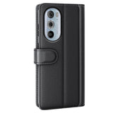 EIDERWOOD Motorola Edge 30 Pro Faux Leather Case with Wallet - Black