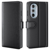 EIDERWOOD Motorola Edge 30 Pro Faux Leather Case with Wallet - Black