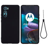 Motorola Edge 30 Silicone Case w. Strap - Black