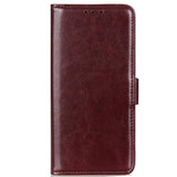 Xiaomi Redmi Note 10 5G Leather Wallet Case - Brown