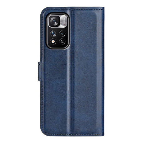 Xiaomi Redmi Note 11 Pro+ (Plus) Leather Case w. Card Holder & Magnetic Closure - Blue