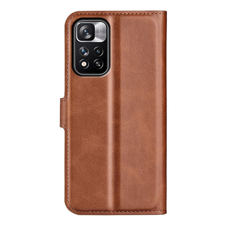 Xiaomi Redmi Note 11 Pro+ (Plus) Leather Case w. Card Holder & Magnetic Closure - Brown