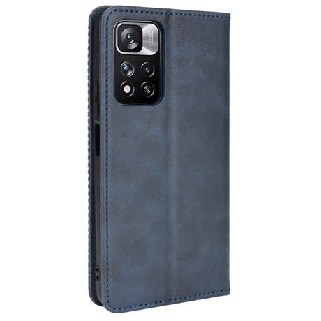 Xiaomi Redmi Note 11 Pro + (Plus) Vintage Look Leather Wallet Case - Blue