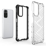 Xiaomi Redmi Note 11 / 11S Honeycomb Pattern Hybrid Case - Transparent / Grey