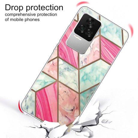 Xiaomi Poco F4 Flexible Plastic Case - Pink Marmor