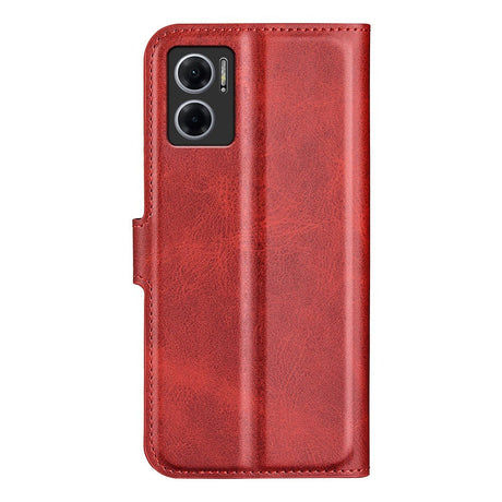 Xiaomi Redmi Note 10 5G Leather Case w. Card Holder & Magnetic Closure - Red