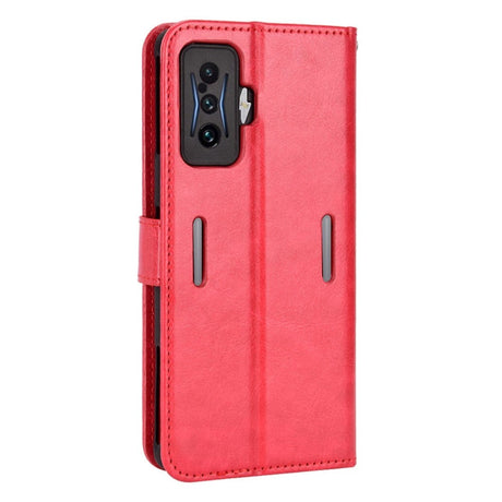 Xiaomi Poco F4 GT Leather Flip Case w. Stand & Wallet - Red