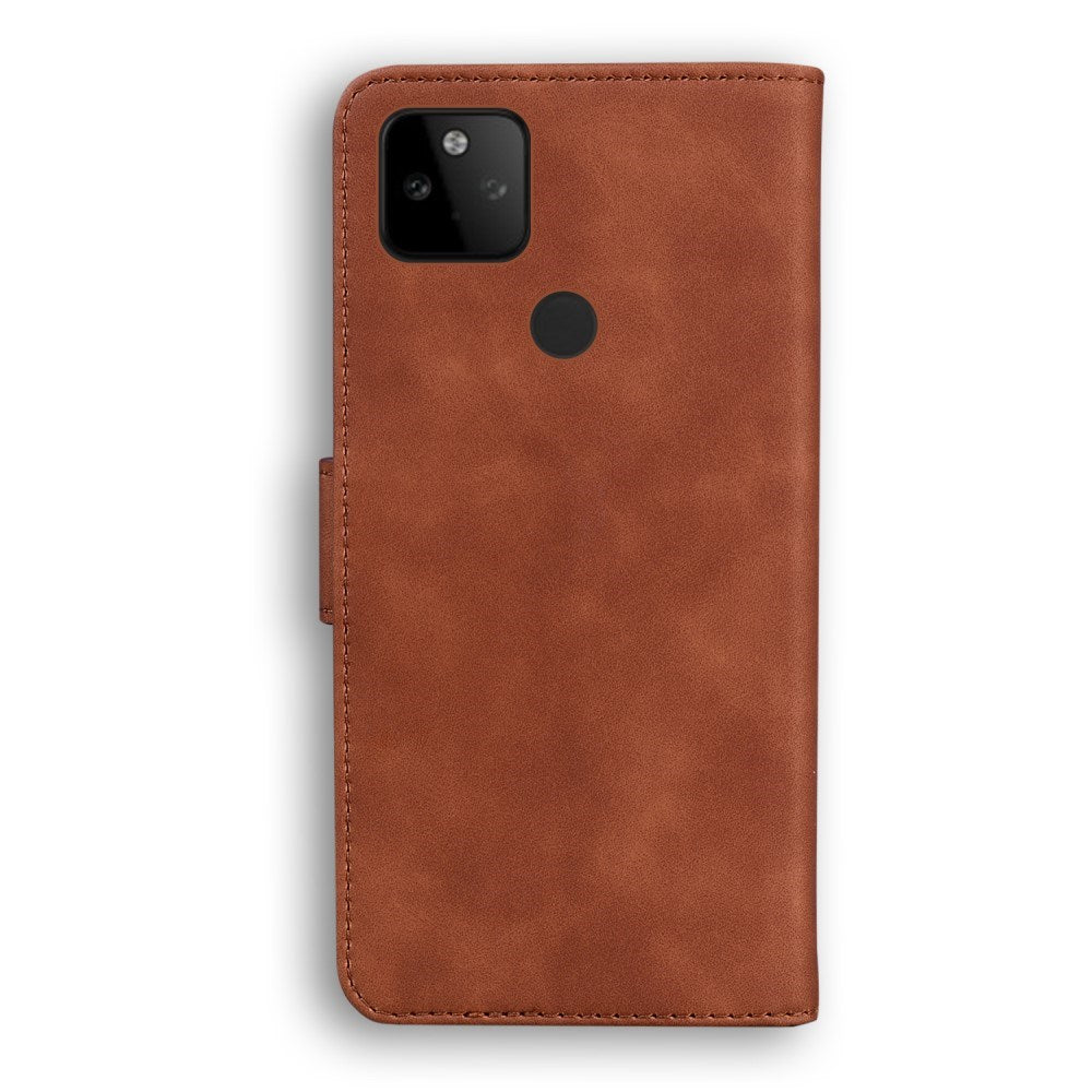 EIDERWOOD Google Pixel 5a Leather Flip Case w. Wallet - Brown