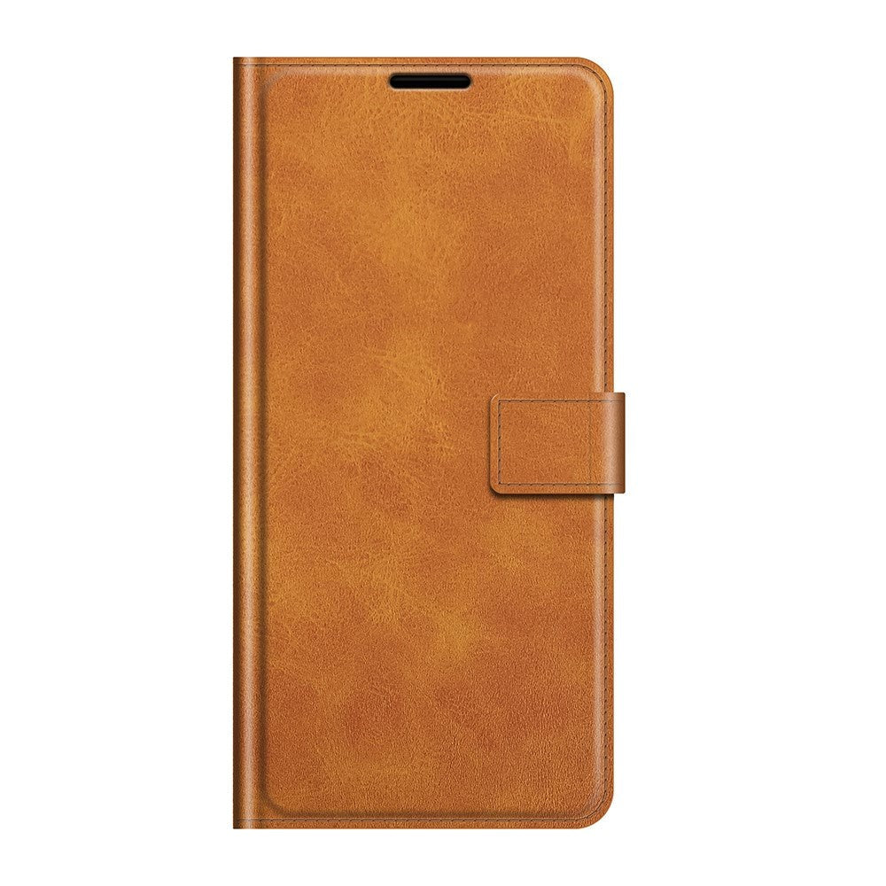 Google Pixel 6 Pro Leather Case w. Card Holder & Magnetic Closure - Light Brown