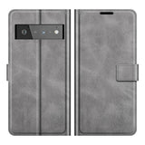 Google Pixel 6 Pro Leather Case w. Card Holder & Magnetic Closure - Grey