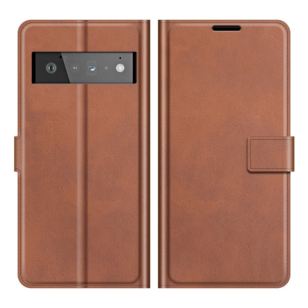 Google Pixel 6 Pro Leather Case w. Card Holder & Magnetic Closure - Brown