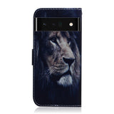 Google Pixel 6 Pro Leather Wallet Case w. Print - Lion