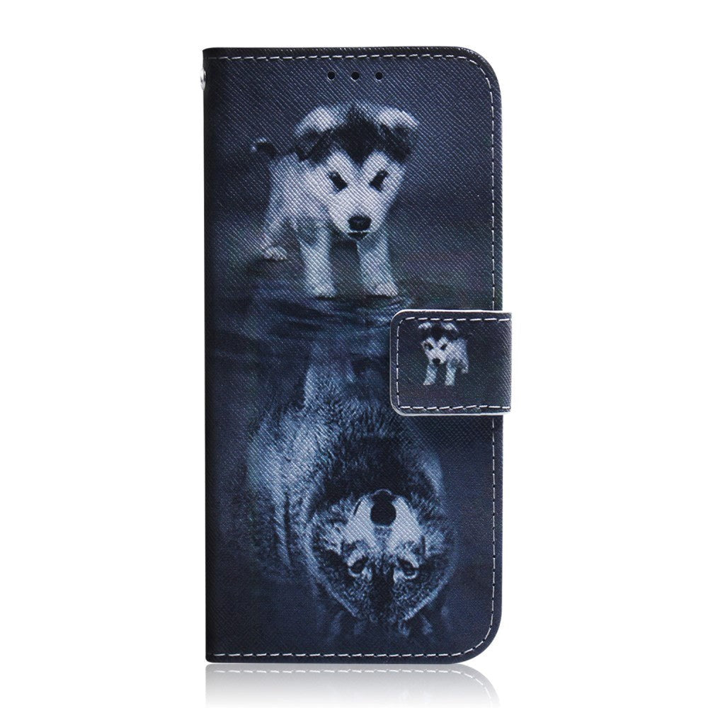 Google Pixel 6 Pro Leather Wallet Case w. Print - Dog and Wolf