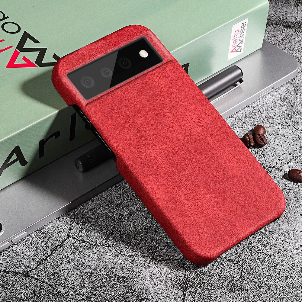 Google Pixel 6 Pro Leather Covered Plastic Case - Red