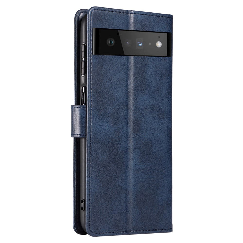 Google Pixel 6 Pro PU Leather Case w. Wallet - Blue