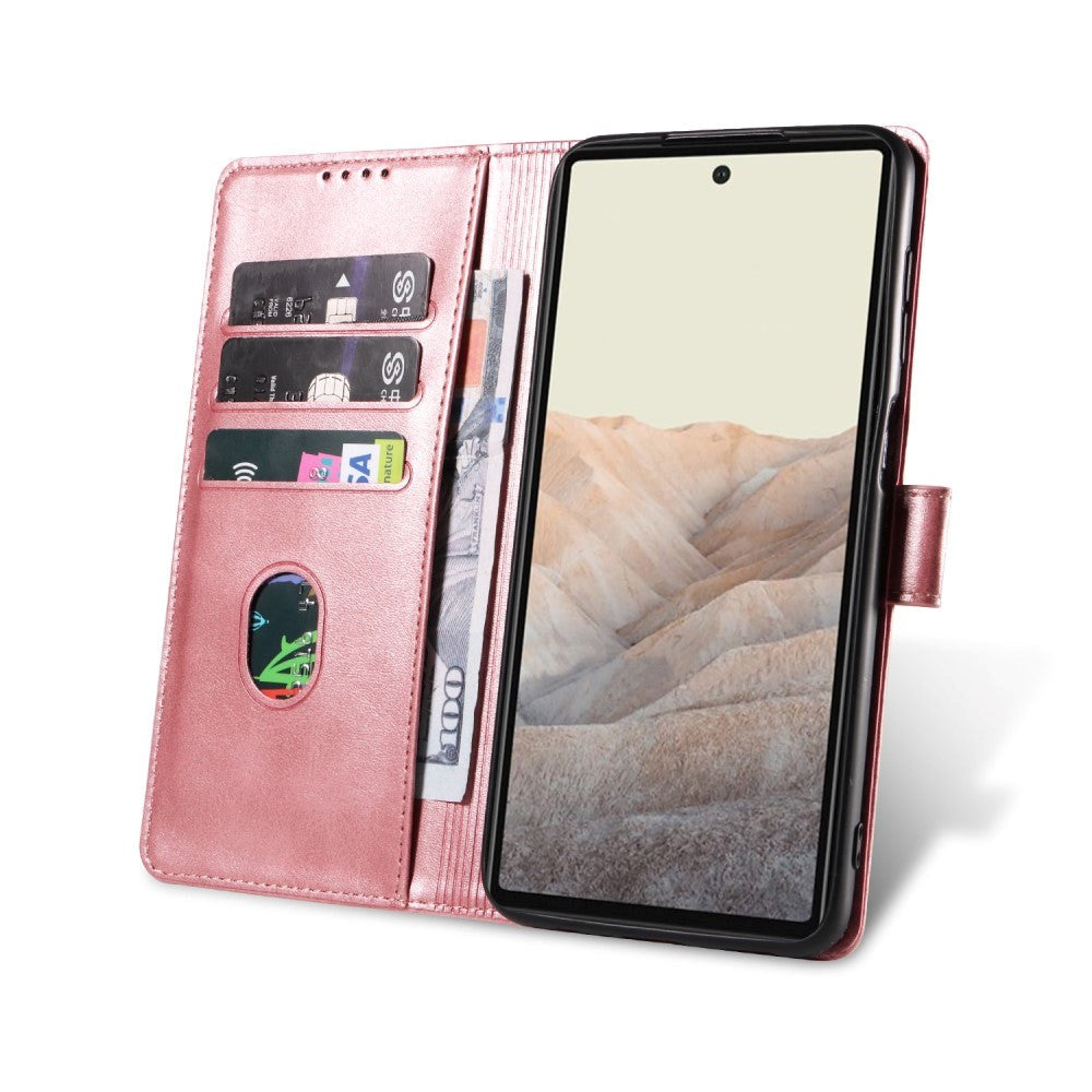 Google Pixel 6 Pro PU Leather Case w. Wallet - Rose Gold