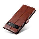 Google Pixel 6 Pro PU Leather Case w. Wallet - Brown