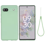 Google Pixel 6a Silicone Case w. Strap - Green