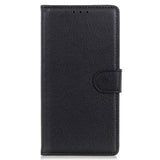 Google Pixel 7 Litchi PU Leather Flip Case w. Wallet - Black