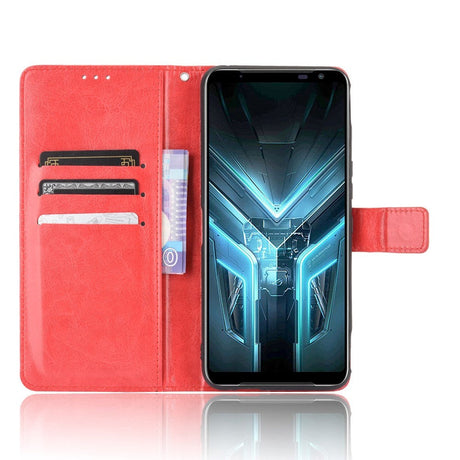 Asus ROG Phone 3 (ZS661KS) Neutral Leather Wallet Case Red