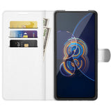 Asus Zenfone 8 Flip Litchi Leather Wallet Case - White