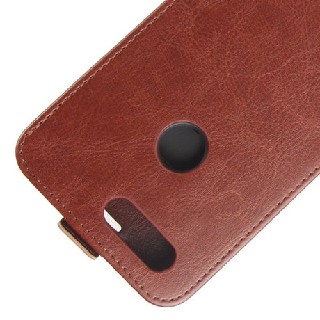 OnePlus 5T PU Leather Vertical Flip Case - Brown