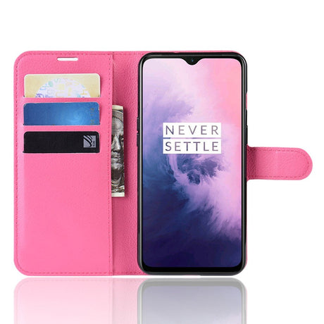 OnePlus 7 Soft Pouch Leather Wallet Case Pink