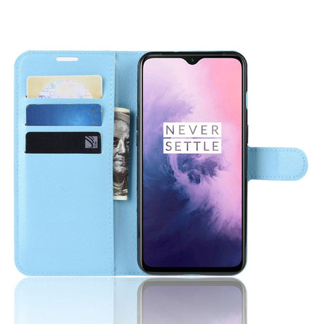 OnePlus 7 Soft Pouch Leather Wallet Case Blue