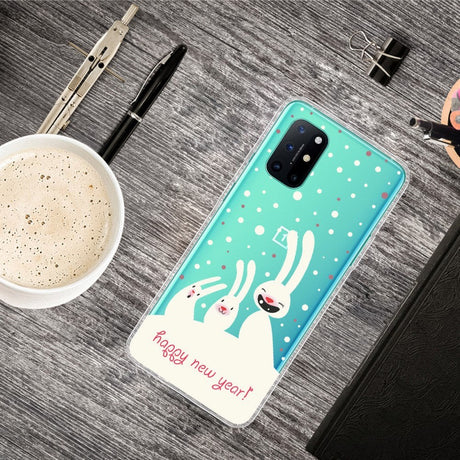 OnePlus 8T Flexible Plastic Christmas Case - Bunnies