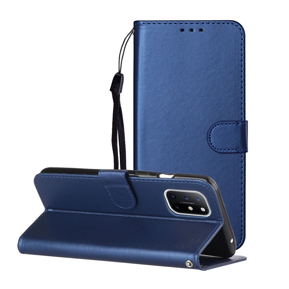 EIDERWOOD OnePlus 8T Faux Leather Case with Strap & Card Holder - Blue