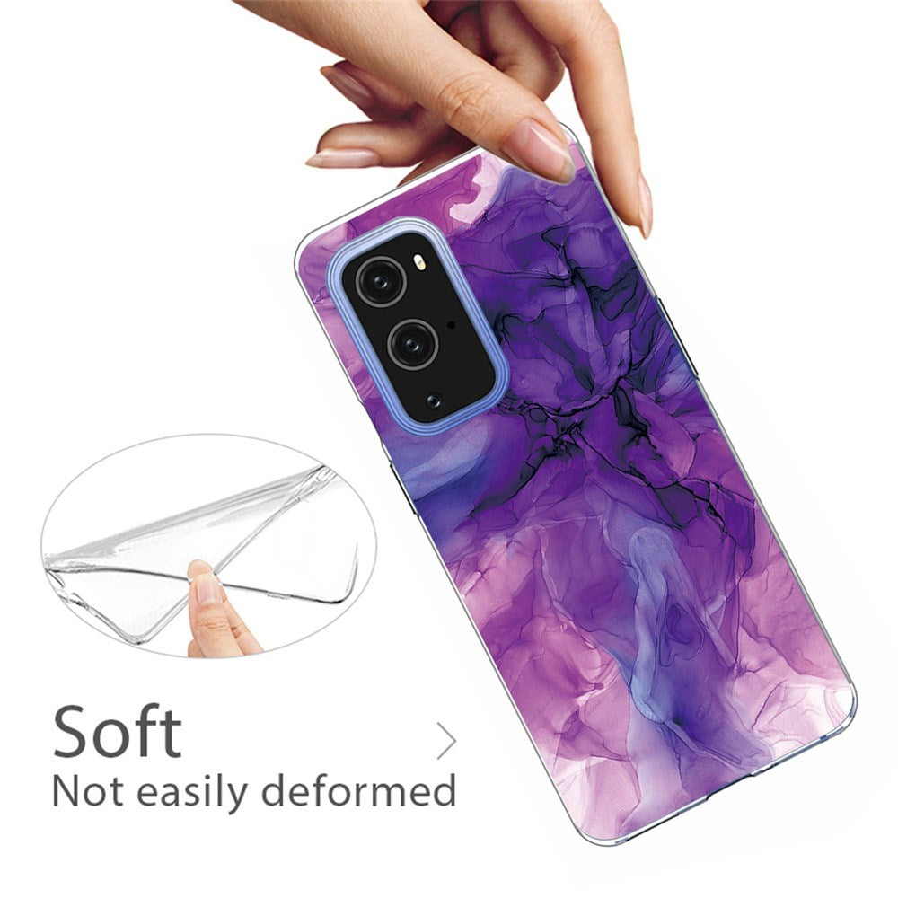 EIDERWOOD OnePlus 9 Pro Flexible Plastic Case with Marble Design - Purple