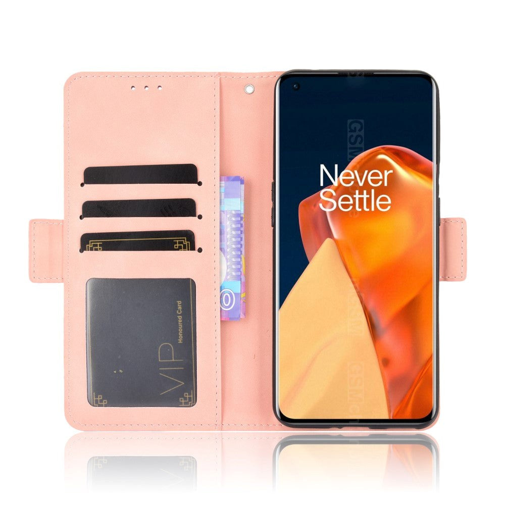 OnePlus 9 Pro Leather Case w. External Card Holder - Pink