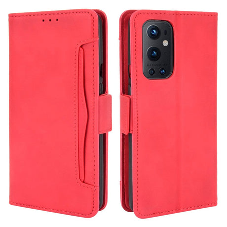 OnePlus 9 Pro Leather Case w. External Card Holder - Red