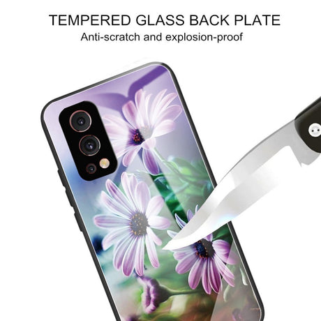 OnePlus North 2 (5G) Flexible Hybrid Case w. Print - Purple Flowers