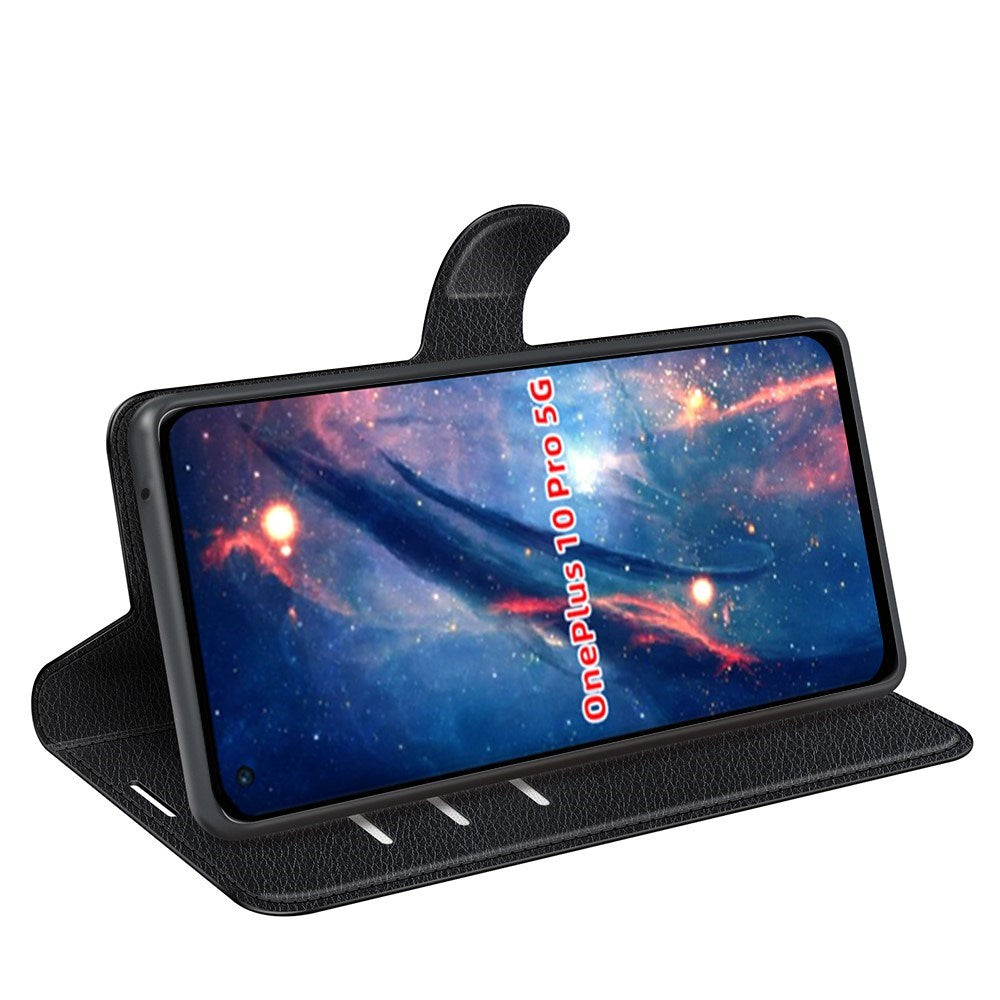 EIDERWOOD OnePlus 10 Pro Faux Leather Flip Case with Cardholder & Stand Function - Black