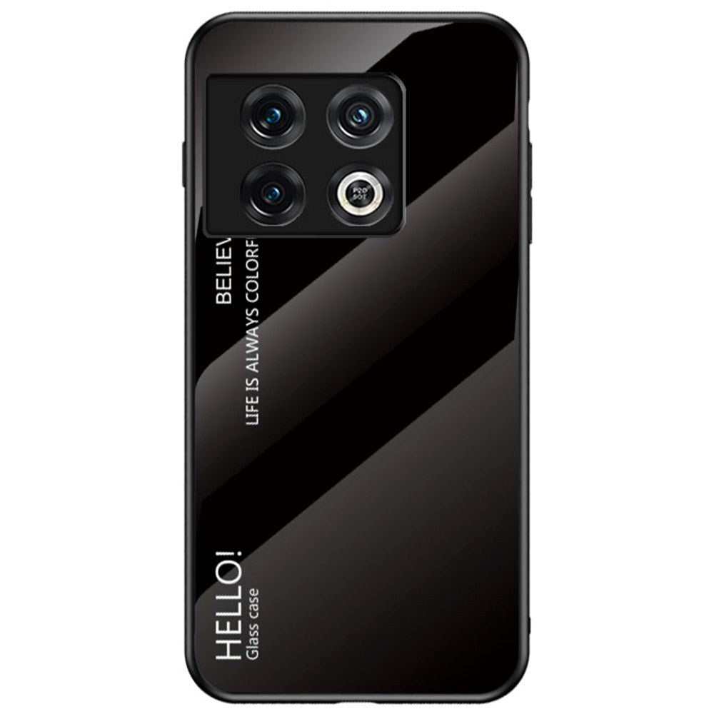 OnePlus 10 Pro Case w. Glass Back - Hello - Black