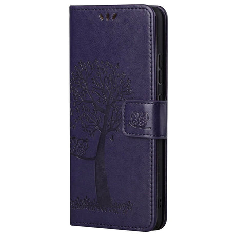 OnePlus Nord CE 2 (5G) Leather Wallet Case - Owls in Tree - Purple