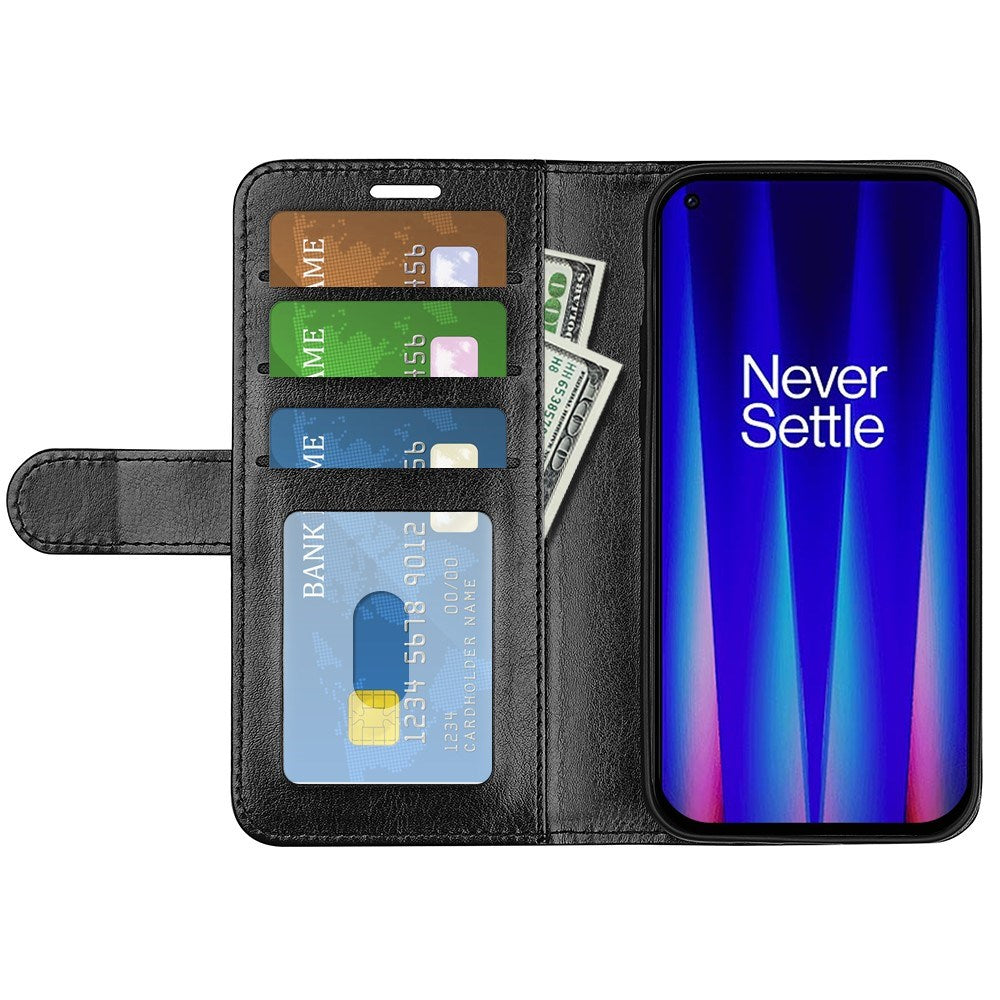 EIDERWOOD OnePlus Nord CE 2 (5G) Faux Leather Flip Case with Cardholder & Stand Function - Black