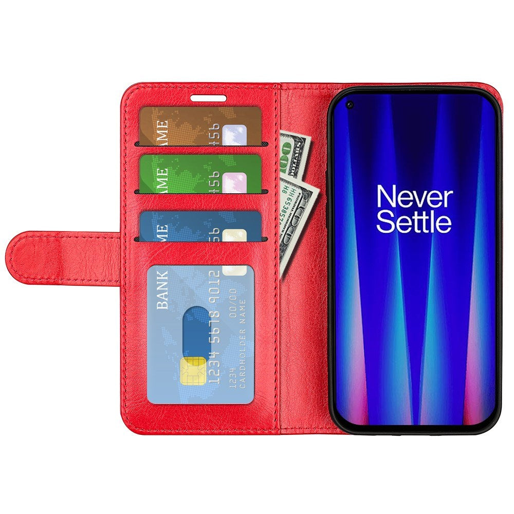 EIDERWOOD OnePlus Nord CE 2 (5G) Faux Leather Flip Case with Cardholder & Stand Function - Red